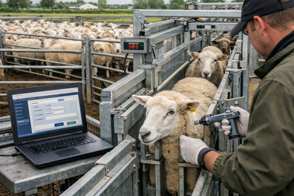 Schafe werden mit unseren Chips ausgestattet.